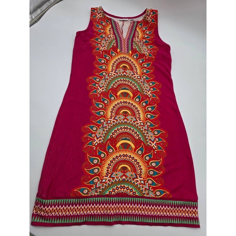 New York & CoShift Dress Women's Medium‎ Pink Excellent Cotton Boho Medallion
